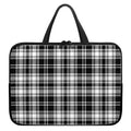 Black And White Plaid Pattern Print Laptop Sleeve With Handle