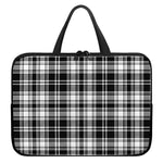 Black And White Plaid Pattern Print Laptop Sleeve With Handle