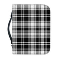 Black And White Plaid Pattern Print Leather Bible Cover