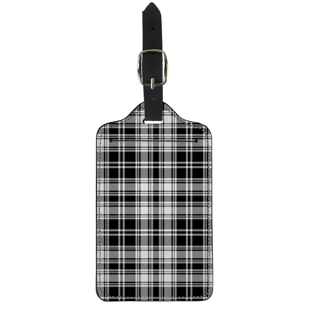 Black And White Plaid Pattern Print Luggage Tag