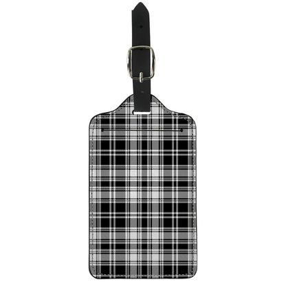 Black And White Plaid Pattern Print Luggage Tag