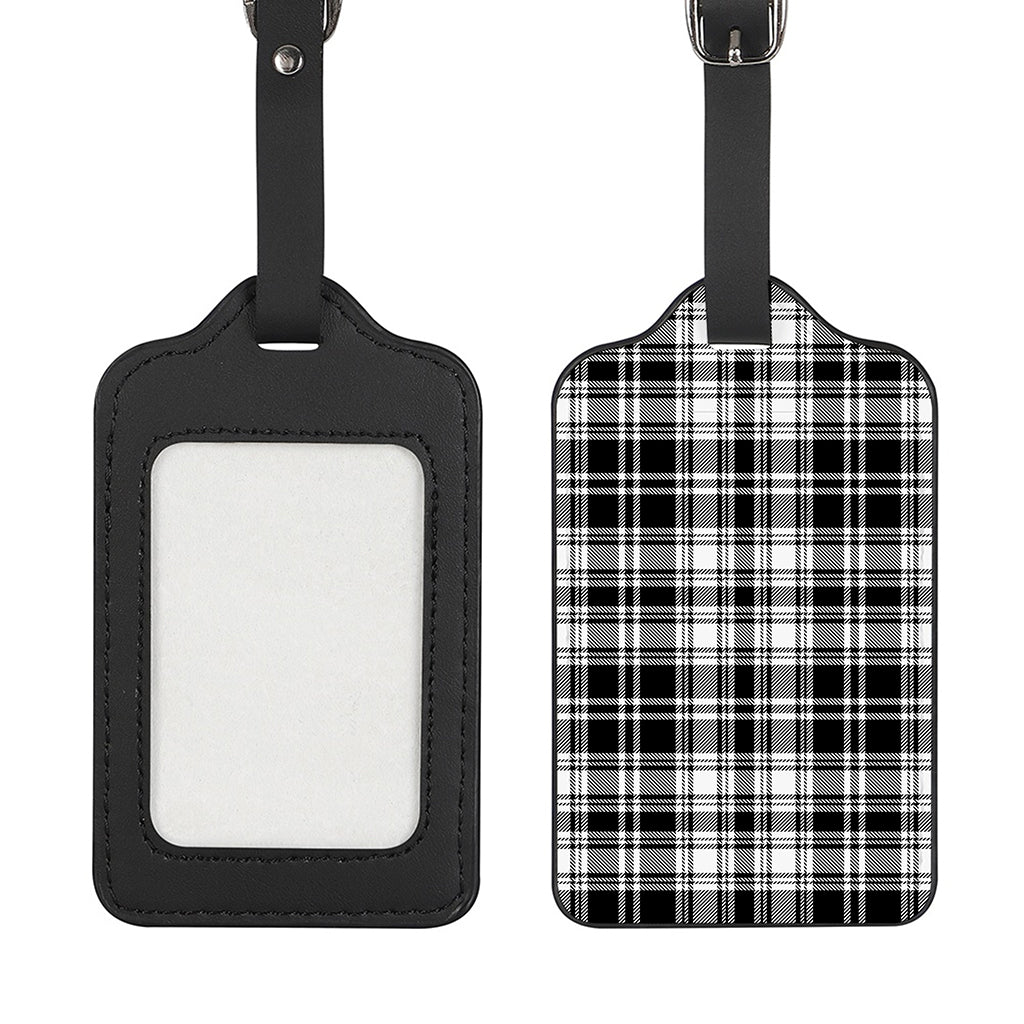 Black And White Plaid Pattern Print Luggage Tag