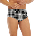 Black And White Plaid Pattern Print Men's Briefs