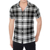 Black And White Plaid Pattern Print Men's Shirt