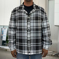 Black And White Plaid Pattern Print Men's Shirt Jacket