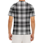 Black And White Plaid Pattern Print Men's Short Sleeve Rash Guard