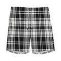Black And White Plaid Pattern Print Men's Athletic Shorts