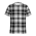 Black And White Plaid Pattern Print Men's Athletic T-Shirt