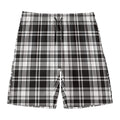 Black And White Plaid Pattern Print Men's Swim Trunks