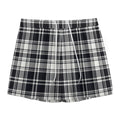 Black And White Plaid Pattern Print Mesh Shorts