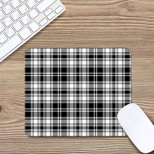 Black And White Plaid Pattern Print Mouse Pad