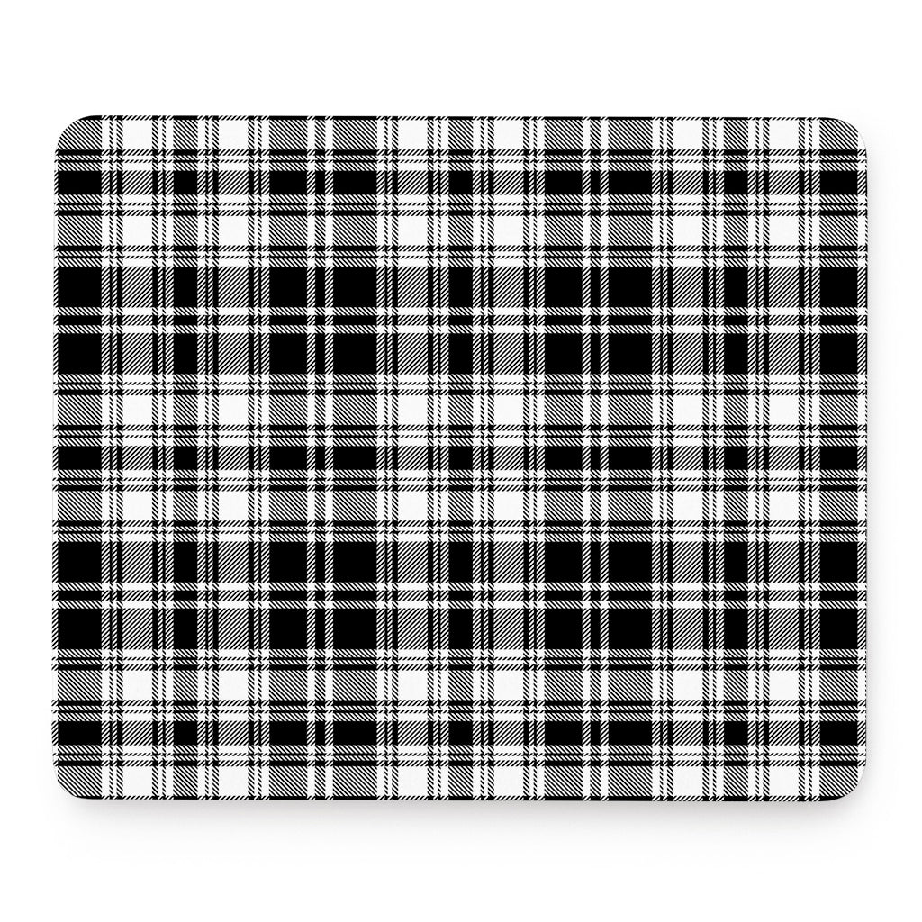 Black And White Plaid Pattern Print Mouse Pad