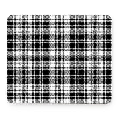 Black And White Plaid Pattern Print Mouse Pad
