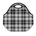 Black And White Plaid Pattern Print Neoprene Lunch Bag