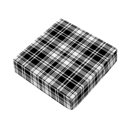 Black And White Plaid Pattern Print Outdoor Seat Cushion Cover