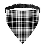 Black And White Plaid Pattern Print Over The Collar Dog Bandana
