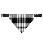 Black And White Plaid Pattern Print Over The Collar Dog Bandana