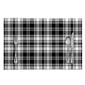 Black And White Plaid Pattern Print Placemat