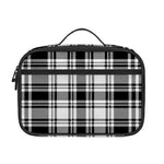 Black And White Plaid Pattern Print Portable Lunch Bag