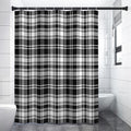 Black And White Plaid Pattern Print Premium Shower Curtain