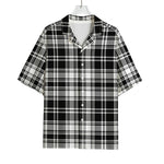 Black And White Plaid Pattern Print Rayon Hawaiian Shirt