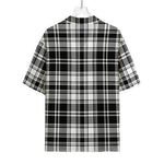 Black And White Plaid Pattern Print Rayon Hawaiian Shirt