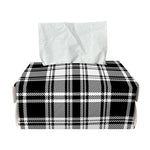 Black And White Plaid Pattern Print Rectangle Tissue Box Cover