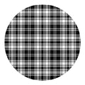 Black And White Plaid Pattern Print Round Blanket