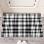 Black And White Plaid Pattern Print Rubber Doormat