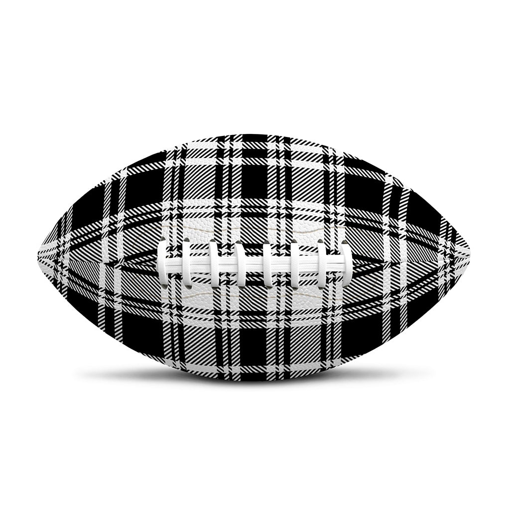 Black And White Plaid Pattern Print Rugby Ball