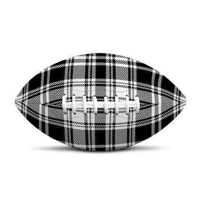 Black And White Plaid Pattern Print Rugby Ball