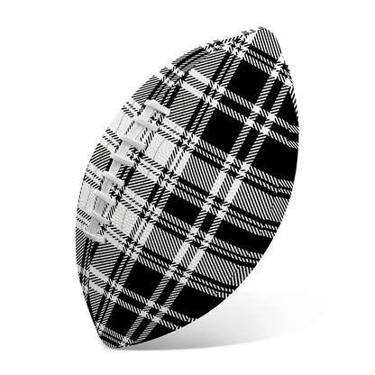 Black And White Plaid Pattern Print Rugby Ball