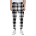 Black And White Plaid Pattern Print Joggers