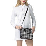 Black And White Plaid Pattern Print Shoulder Handbag
