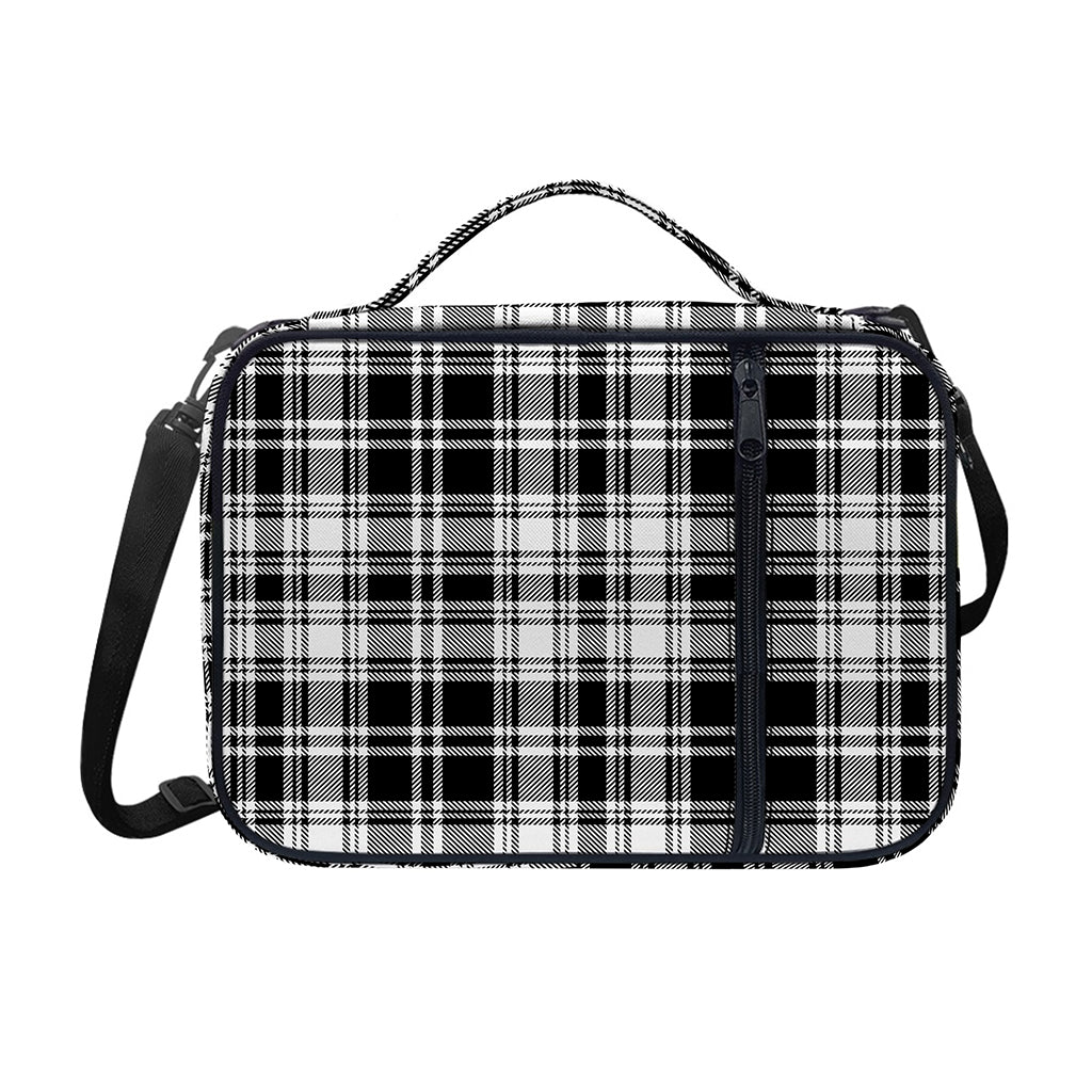 Black And White Plaid Pattern Print Shoulder Strap Bible Bag