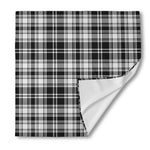 Black And White Plaid Pattern Print Silk Bandana