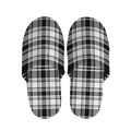 Black And White Plaid Pattern Print Slippers