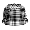 Black And White Plaid Pattern Print Snapback Cap