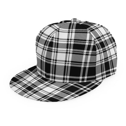 Black And White Plaid Pattern Print Snapback Cap