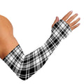 Black And White Plaid Pattern Print Sun Protection Arm Sleeves