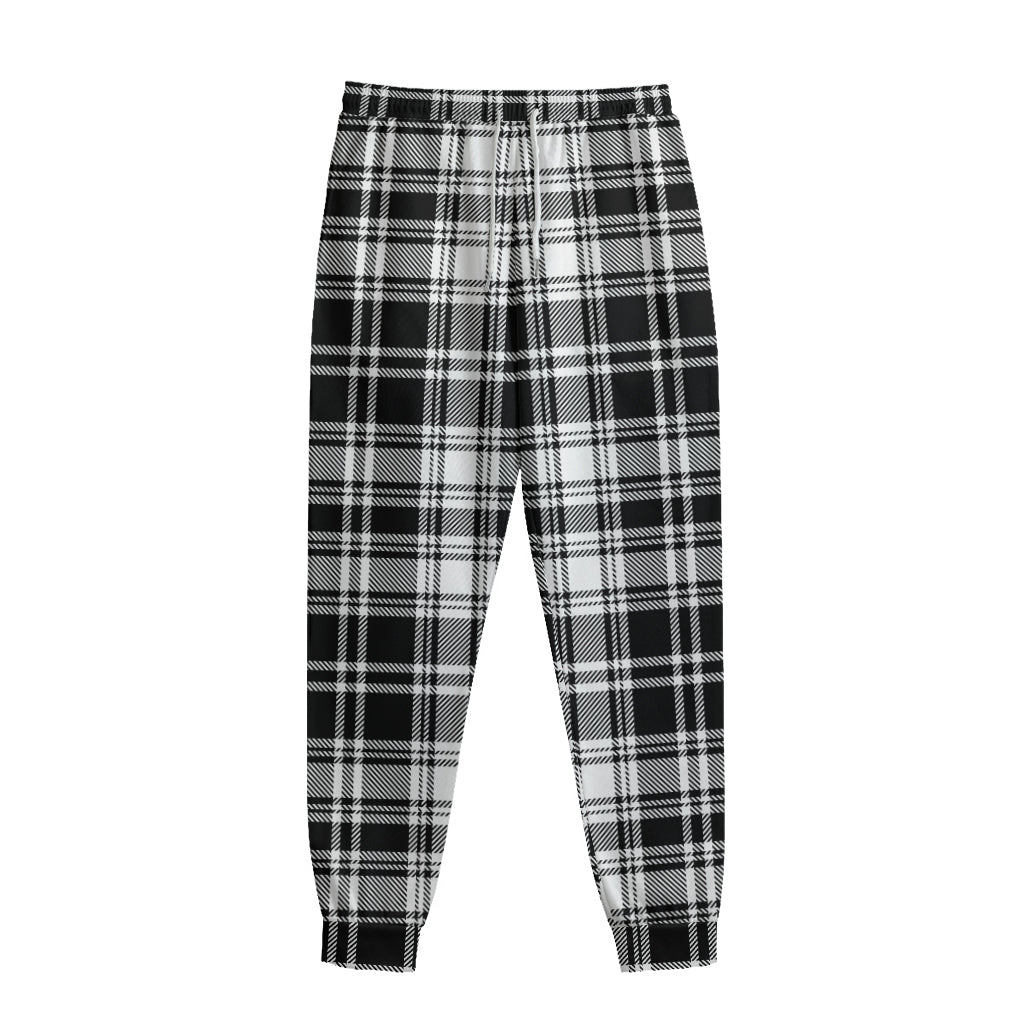 Black And White Plaid Pattern Print Sweatpants