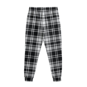 Black And White Plaid Pattern Print Sweatpants