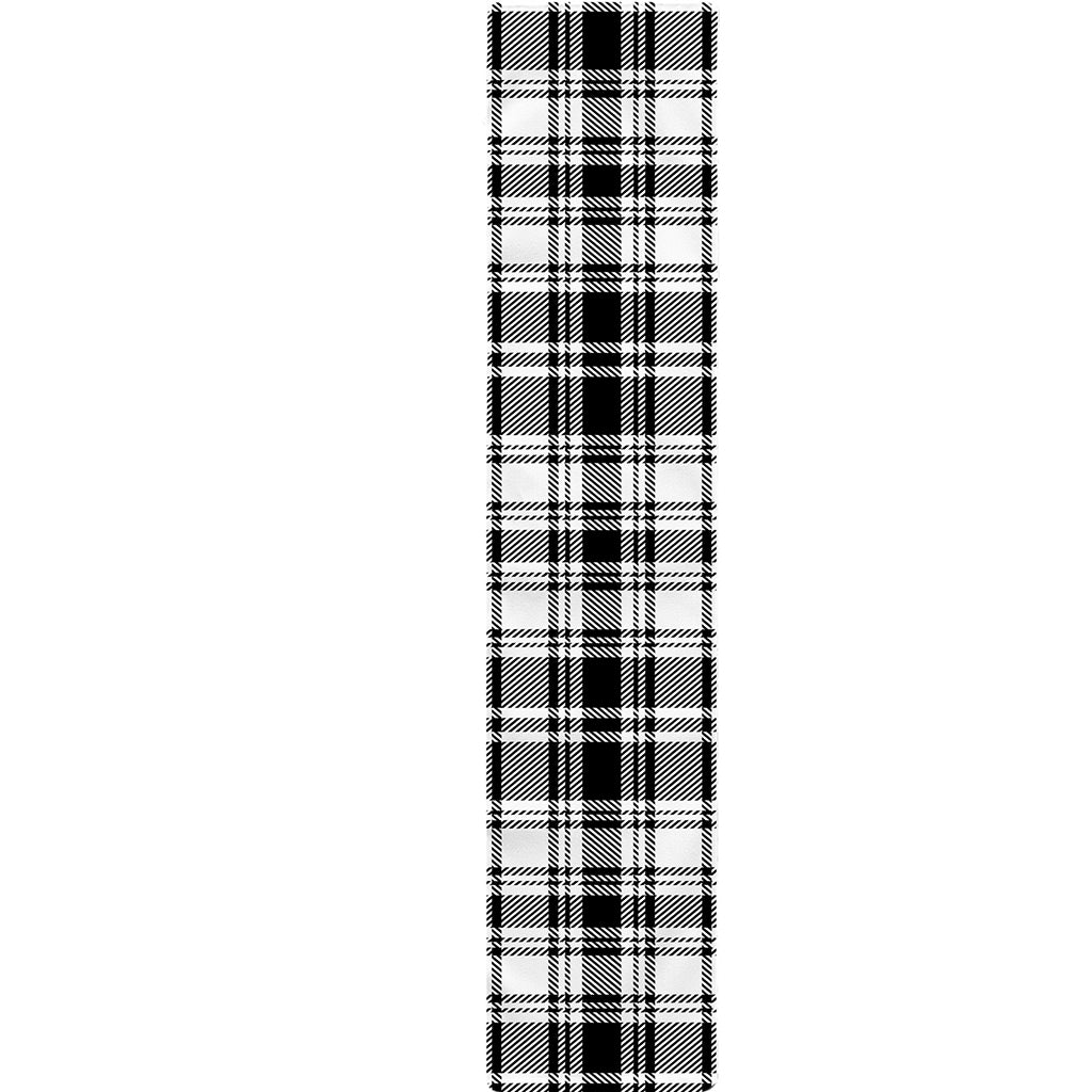 Black And White Plaid Pattern Print Table Runner