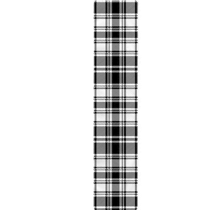Black And White Plaid Pattern Print Table Runner