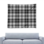 Black And White Plaid Pattern Print Tapestry