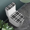 Black And White Plaid Pattern Print Toilet Lid And Tank Cover Set