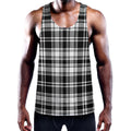 Black And White Plaid Pattern Print Men's Workout Tank Top