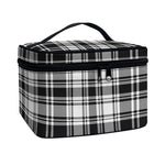 Black And White Plaid Pattern Print Travel Makeup Bag