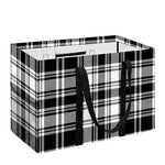 Black And White Plaid Pattern Print Utility Tote Bag