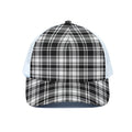 Black And White Plaid Pattern Print White Mesh Trucker Hat